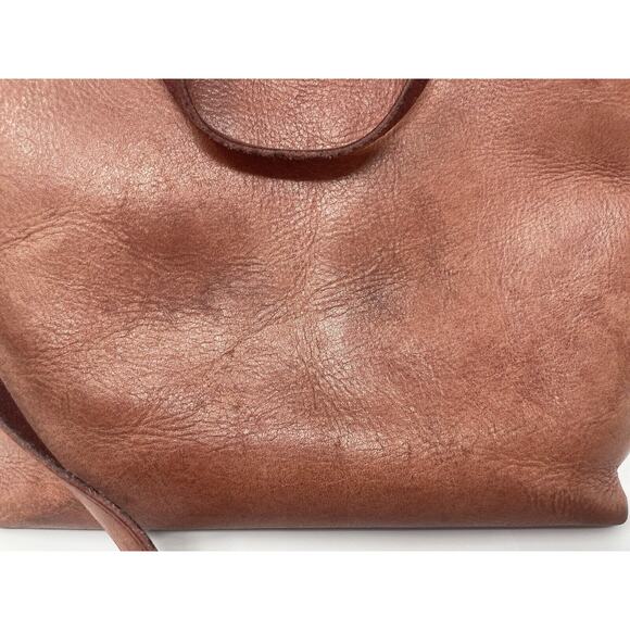 Madewell Mini Transport Tote Brick Red Leather Women's Hobo Purse Handbag - Picture 4 of 16